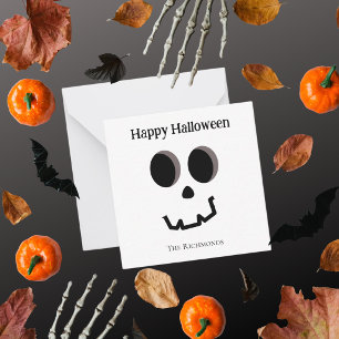 Happy Halloween Cute Skeleton Face greeting Card