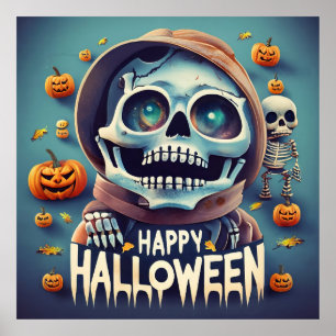 Happy Halloween! Cute skeleton Poster