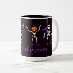 Happy Halloween Cute Skeletons  Two-Tone Coffee Mu Two-Tone Coffee Mug