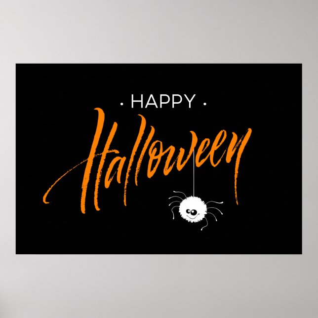 Happy Halloween Cute Spider Poster (Front)