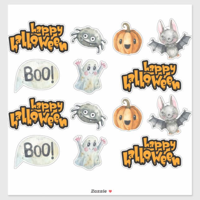 Happy Halloween Cute Spooky Sticker Set (Sheet)