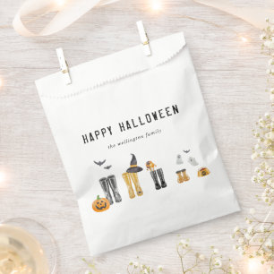 Happy Halloween Cute Spooky Watercolor Family Favour Bags