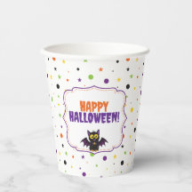 Happy Halloween Cute Vampire Bat Polka Dot Stars
