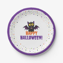 Happy Halloween Cute Vampire Bat Polka Dot Stars
