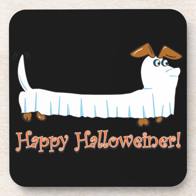 Happy Halloween Dachshund Coaster (Front)