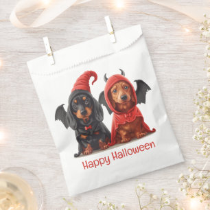 Happy Halloween Dachshund Dogs Devil Bat Favour Bags