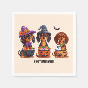 Happy Halloween Dachshund Dogs Napkin