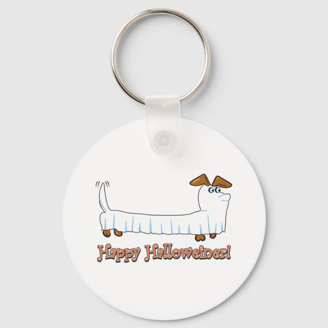 Happy Halloween Dachshund Key Ring (Front)