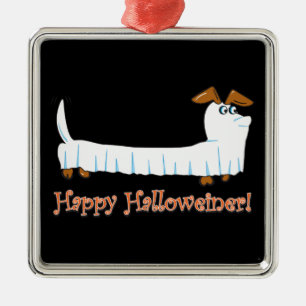Happy Halloween Dachshund Metal Tree Decoration