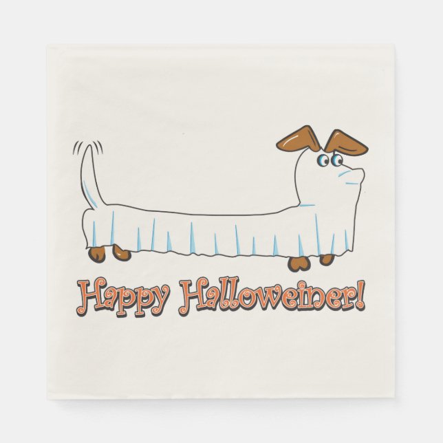 Happy Halloween Dachshund Napkin (Front)