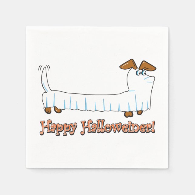 Happy Halloween Dachshund Napkin (Front)