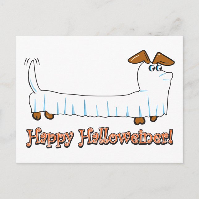 Happy Halloween Dachshund Postcard (Front)