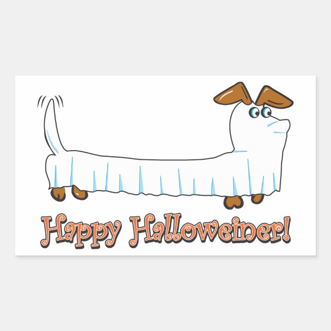 Happy Halloween Dachshund Rectangular Sticker (Front)