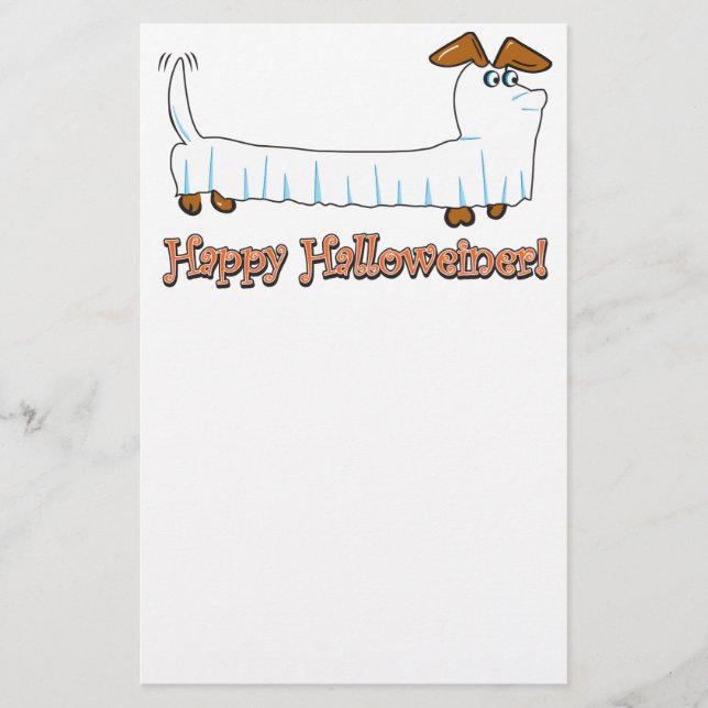 Happy Halloween Dachshund Stationery (Front)