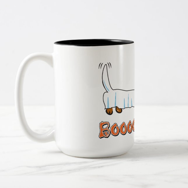 Happy Halloween Dachshund Two-Tone Coffee Mug (Left)
