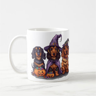 Happy Halloween Dachshund Witch Dogs Coffee Mug
