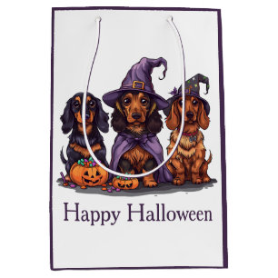 Happy Halloween Dachshund Witch Dogs Medium Gift Bag