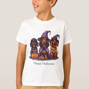 Happy Halloween Dachshund Witch Dogs T-Shirt