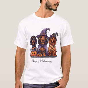 Happy Halloween Dachshund Witch Dogs T-Shirt