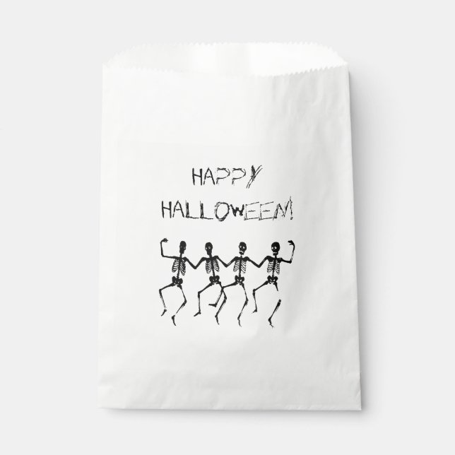 Happy Halloween Dancing Skeletons Favour Bags (Front)
