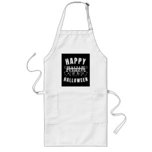 HAPPY HALLOWEEN DANCING SKELETONS LONG APRON
