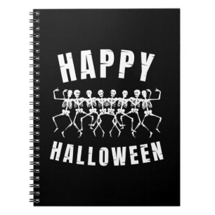 HAPPY HALLOWEEN DANCING SKELETONS NOTEBOOK