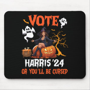 Happy Halloween Day Vote Harris 2024 Or You Will B Mouse Mat