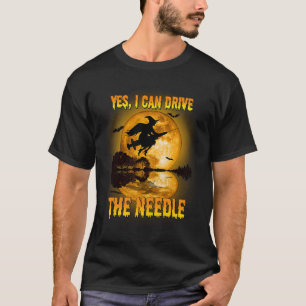 Happy Halloween Day Witch Drive The Needle Vaccina T-Shirt