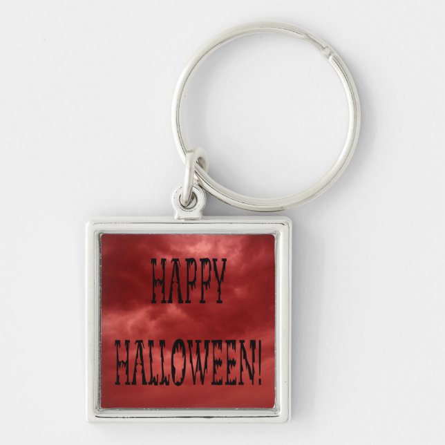 Happy Halloween Deadworld Text Key Ring (Front)