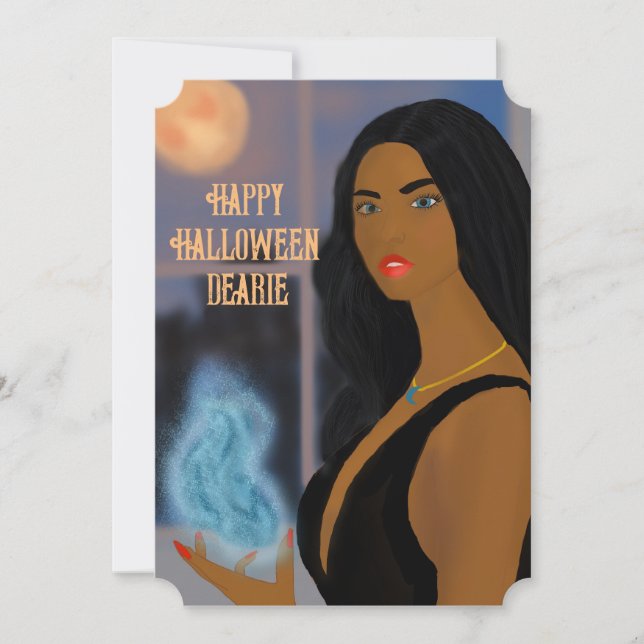 Happy Halloween Dearie Witch Holiday Card (Front)
