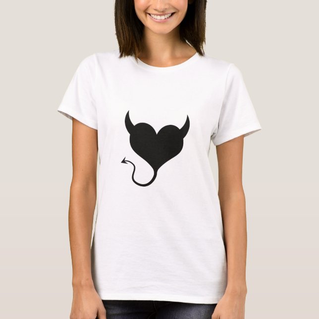 Happy Halloween demons black heart flying womens  T-Shirt (Front)