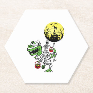Happy halloween dinosaur T Rex 6 Paper Coaster