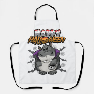 Happy Halloween Disguised Hippopotamus Apron