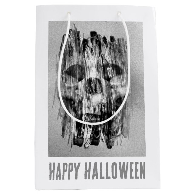 Happy Halloween. Distressed skull Medium Gift Bag (Front)