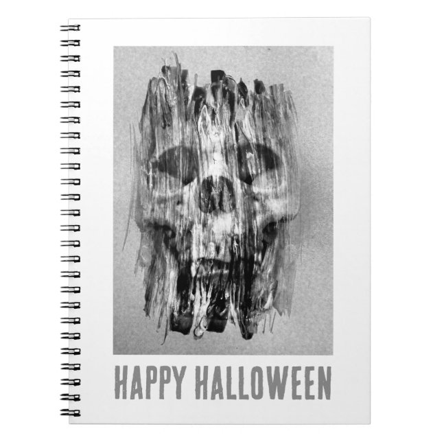 Happy Halloween. Distressed skull Notebook (Front)