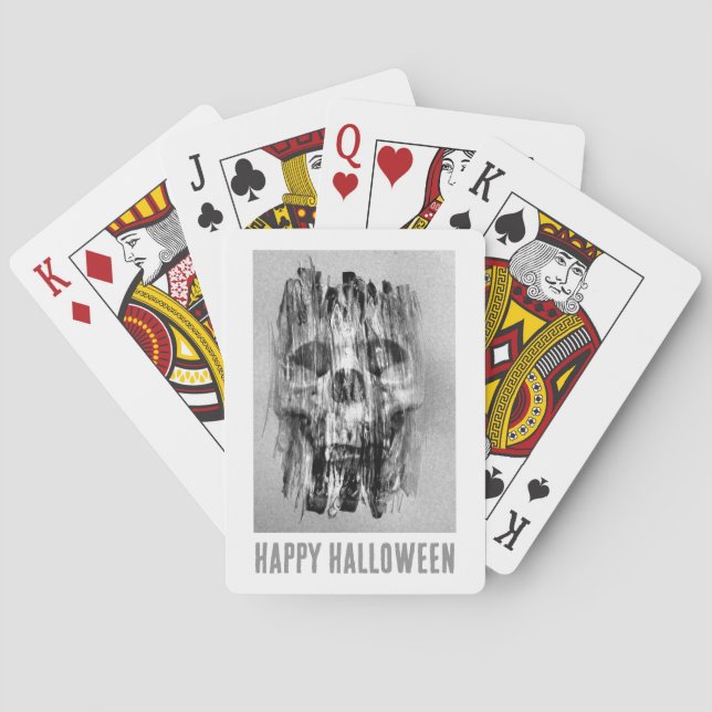 Happy Halloween. Distressed skull Playing Cards (Back)