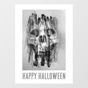 Happy Halloween. Distressed skull Window Cling