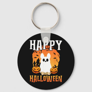Happy Halloween Dog Ghost Key Ring