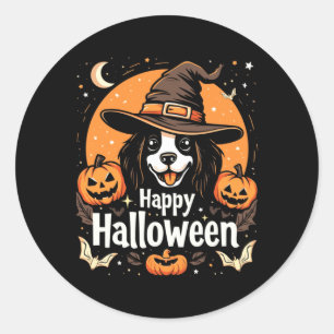 Happy Halloween Dog Long Sleeve Classic Round Sticker