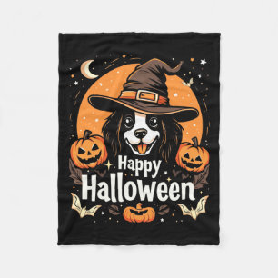 Happy Halloween Dog Long Sleeve Fleece Blanket