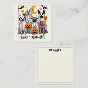 Happy Halloween Dogs in Ghost Costume Card
