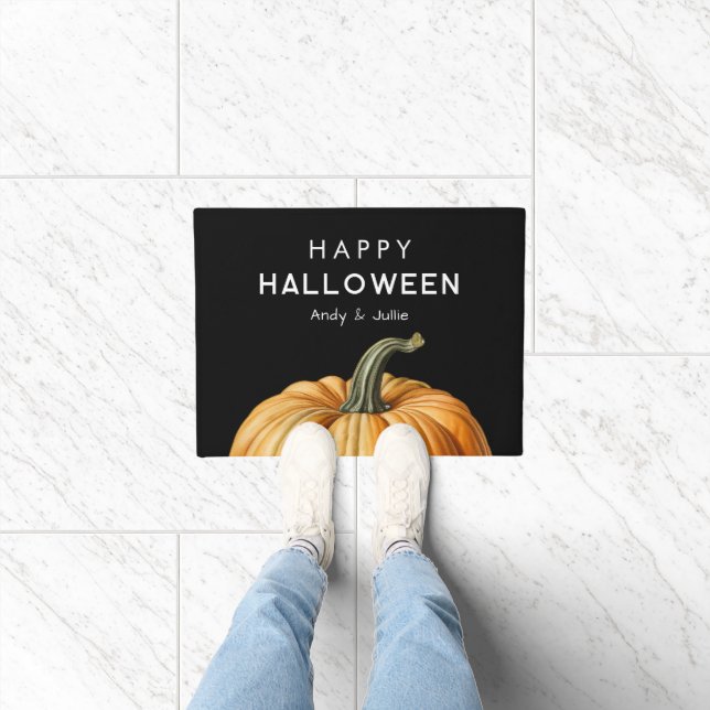 Happy Halloween doormat with big pumpkin (Indoor)