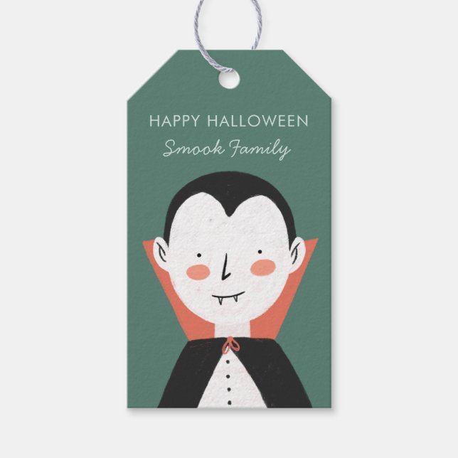 Happy Halloween Dracula  Gift Tags (Front)