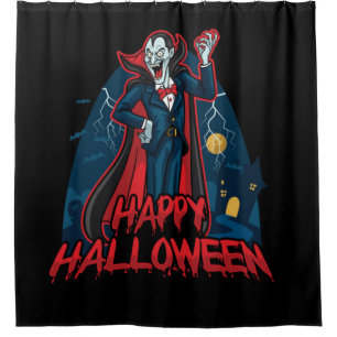Happy Halloween Dracula Shower Curtain