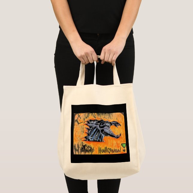 Happy Halloween Dragon Fire Tote Bag (Front (Product))