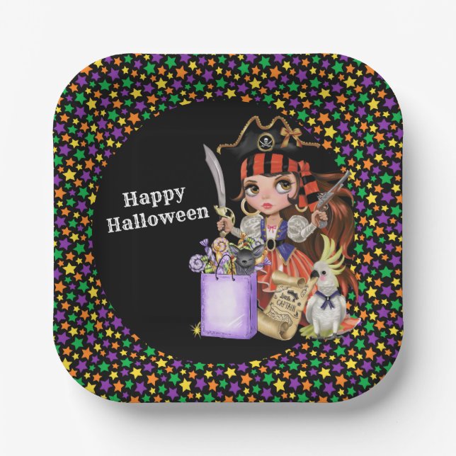 Happy Halloween Dress Up Paper Plates (Front)