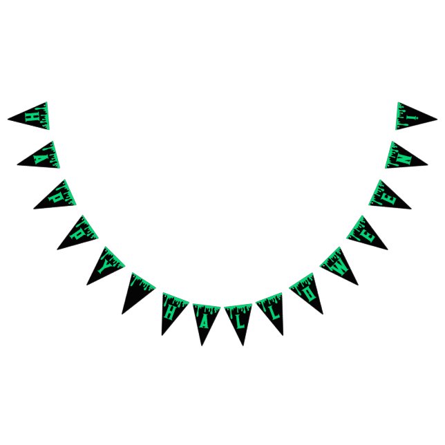 Happy Halloween Dripping Green Slime Black Bunting (All)