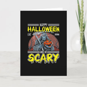 Happy Halloween Eat Drink And Be Scary Cool Card