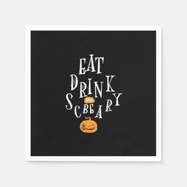 Happy Halloween Eat Drink And Be Scary Napkin (Front)