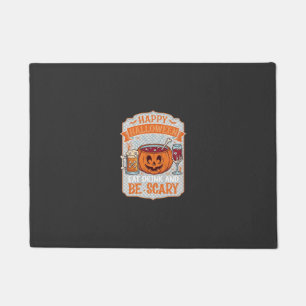 Happy Halloween Eat Drink Be Scary Pumpkin Cauldro Doormat